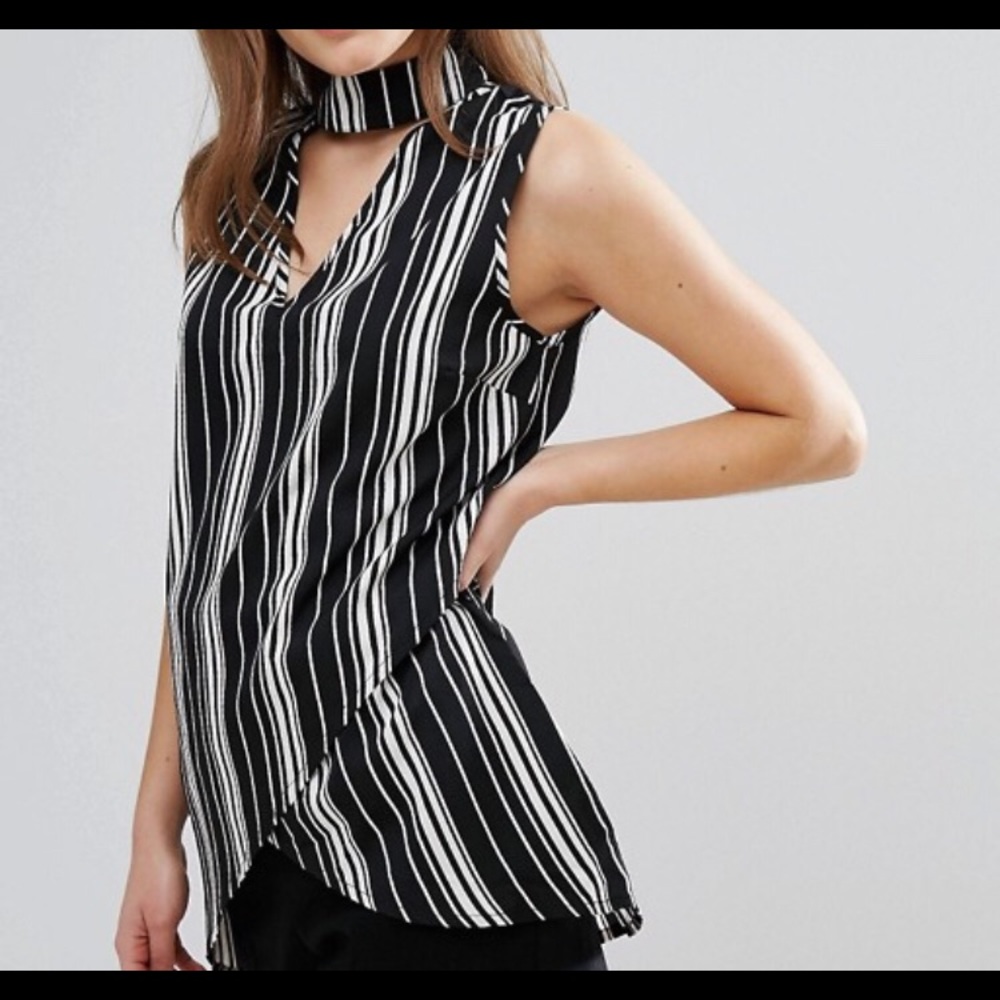 NWT Sleeveless Choker Wrap Blouse